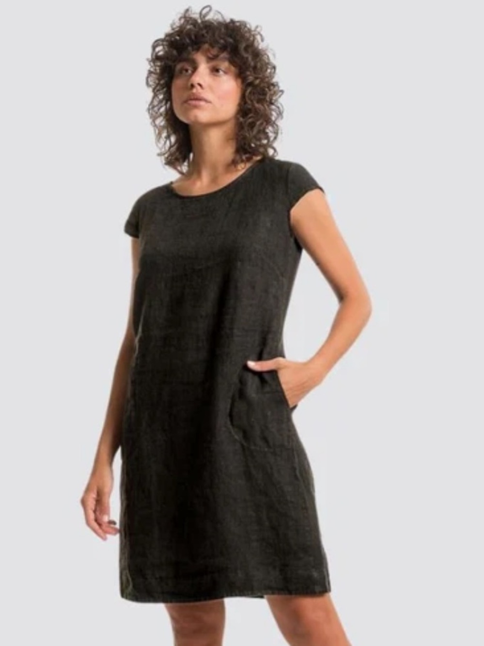 Eileen Fisher washed linen shift dress